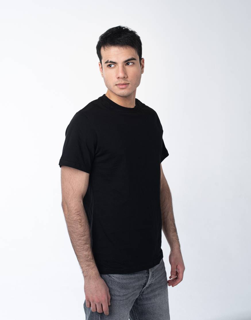 Черная мужская футболка с лайкрой оптом