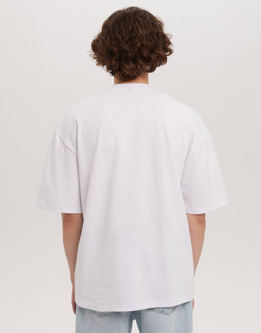 Белая футболка мужская Oversize оптом